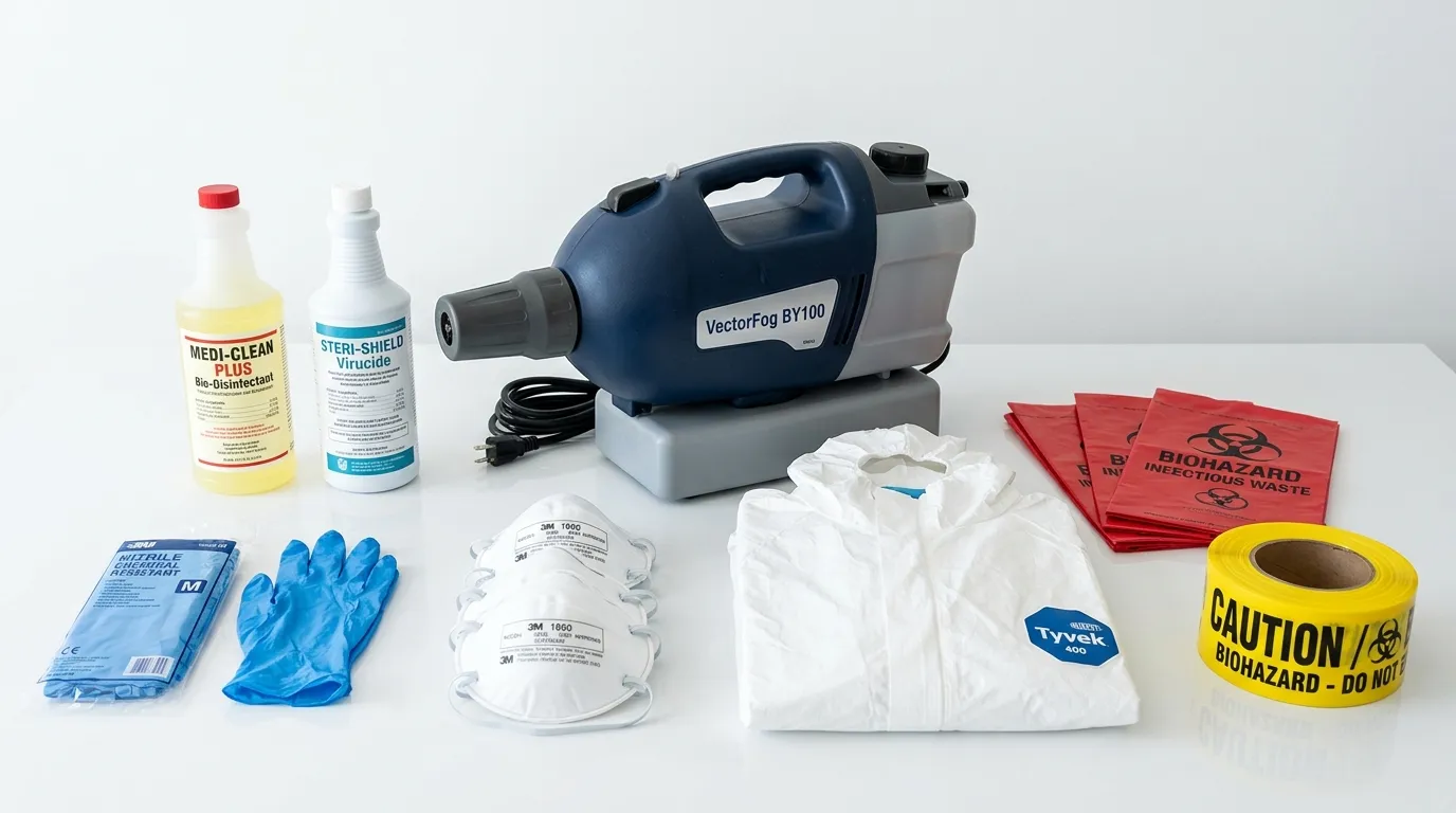 Professional biohazard remediation crew working in Ionia